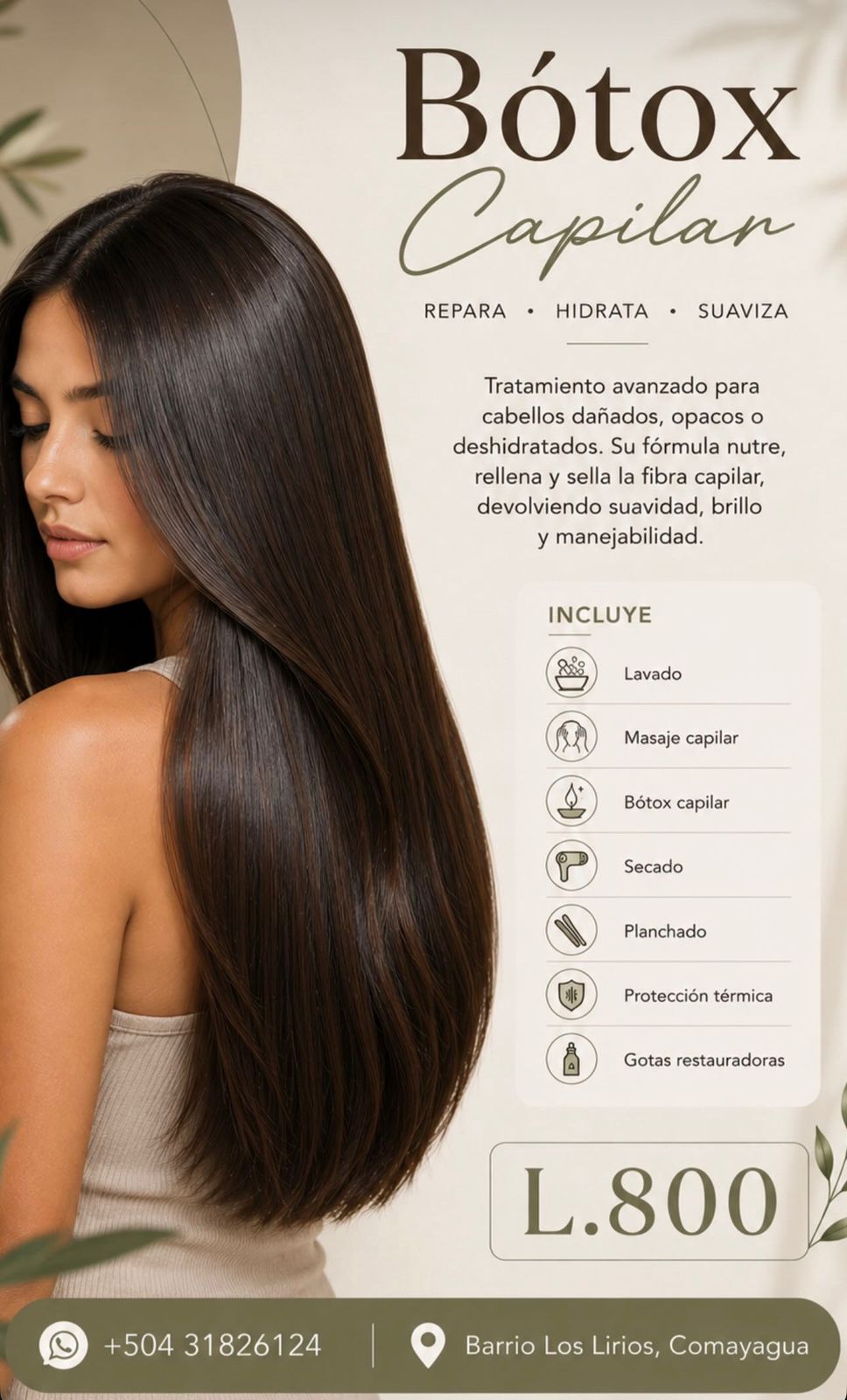 Promoción Bótox Capilar — repara, hidrata y suaviza · L.800